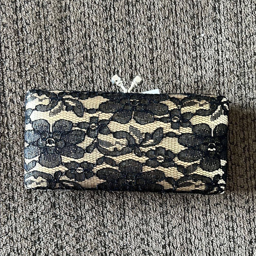 Bijoux Terner Black Lace Evening Clutch Purse Formal Bag